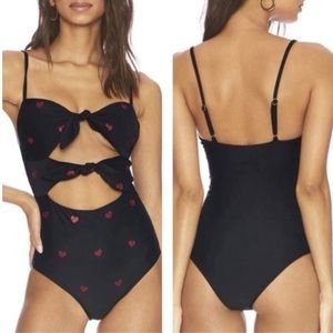 Beach Riot Mia Sparkle Heart Swimsuit